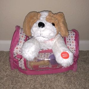 Polyfect toys barking dog with carrier and toys